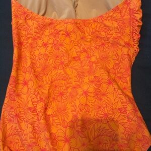 J. Crew Orange Ruffled One-Piece Bodysuit